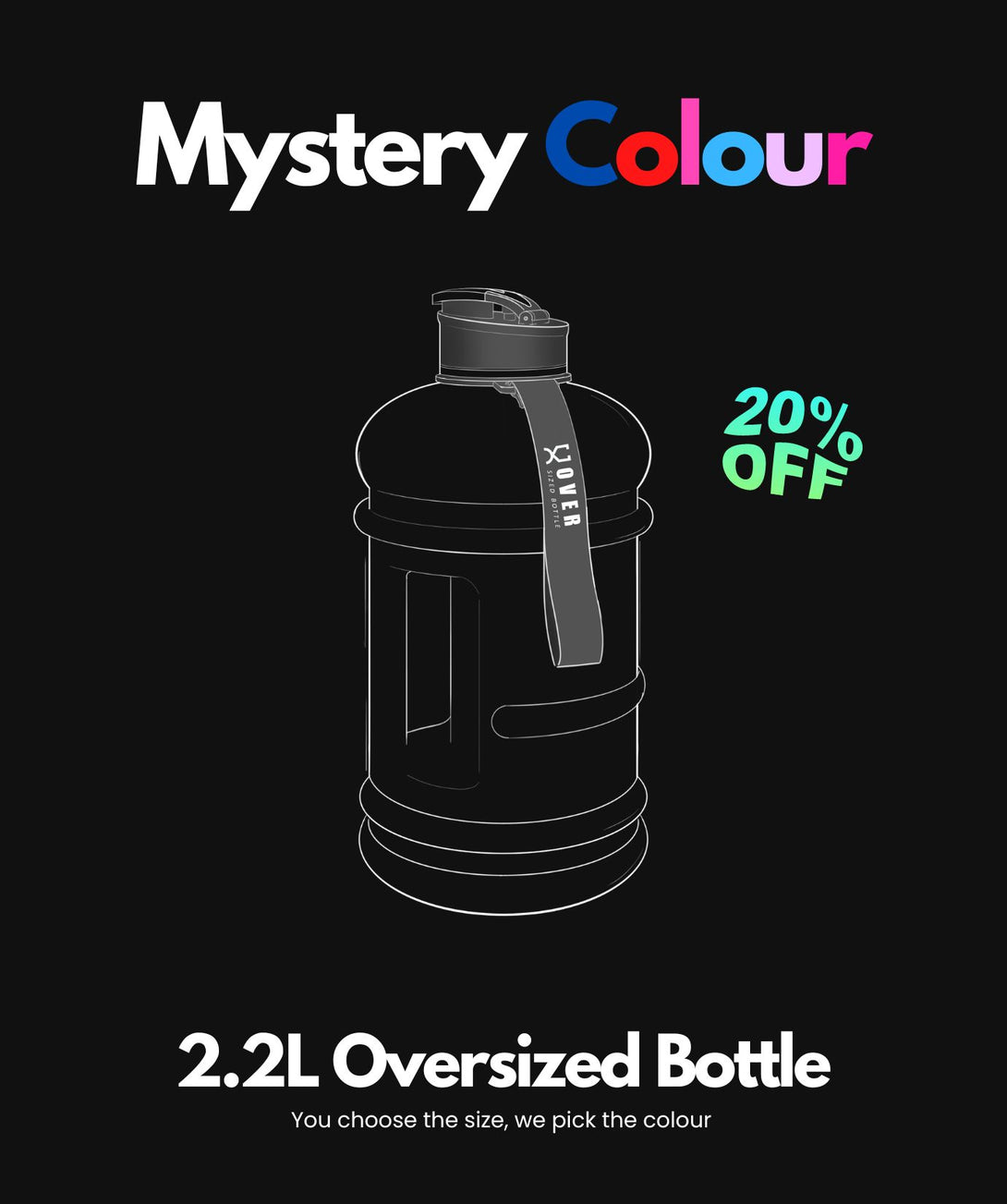 2.2L Oversized Bottle with Flip Cap